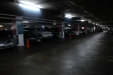 Kullanmak için bokeh ışık Arka Plan ile Soyut bulanıklık araba park