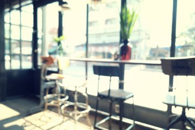 Bulanık kahve dükkanı - Kafe bulanık Bokeh arkaplanlı, klasik tarzlı