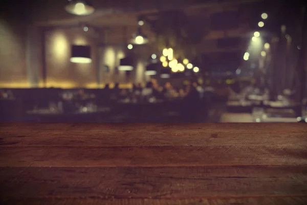 Деревянный Стол Размытие Кафе Кафе Бар Ресторан Фон Использоваться Отображения — стоковое фото