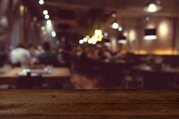 Wood Table Blur Cafe Coffee Shop Bar Resturant Background Can — Stock Photo, Image