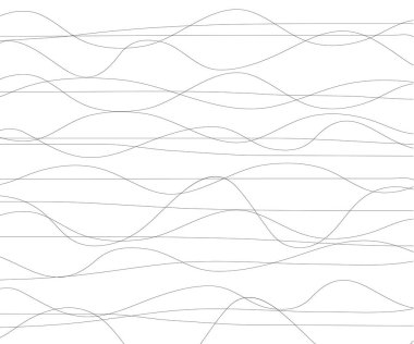 El çizgileri olan soyut çizgi deseni. Dalgalı çizgili vektör çizimi