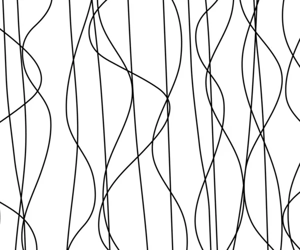Линия Абстрактного Рисунка Нарисованными Вручную Линиями Волнистая Полосатая Векторная Иллюстрация — стоковый вектор