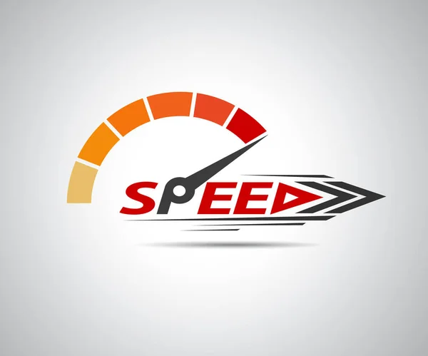 Velocidade Evento Corrida Logotipo Vetor Com Principais Elementos Velocímetro Modificação —  Vetores de Stock