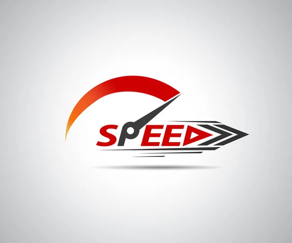 Velocità Evento Corsa Logo Vettoriale Con Principali Elementi Del Tachimetro — Vettoriale Stock