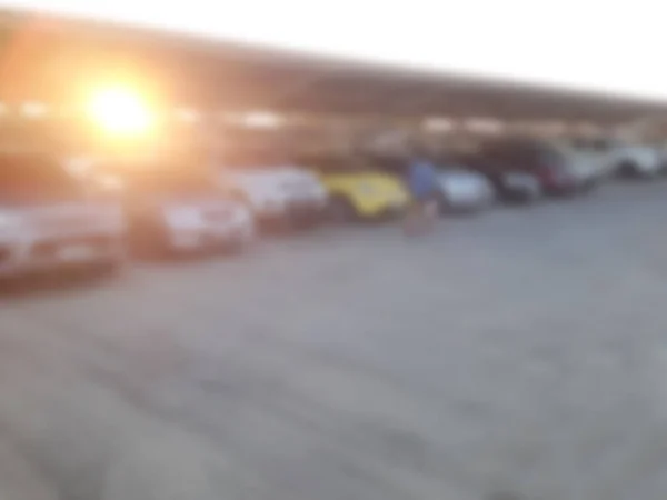 Blur Carros Estacionados Estacionamento — Fotografia de Stock
