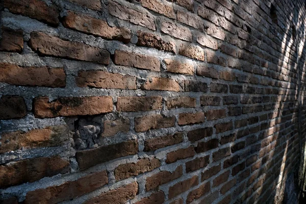 Hintergrund Der Alten Schmutzigen Backsteinmauer Wand Mit Raum — Stockfoto