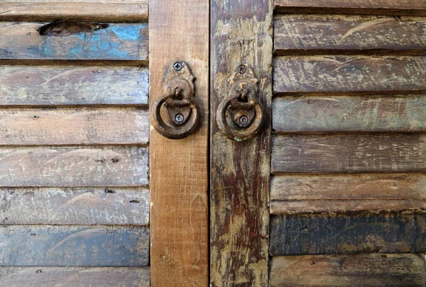 Drewniane Drzwi Klasyczne Starym Budynku — Zdjęcie stockowe