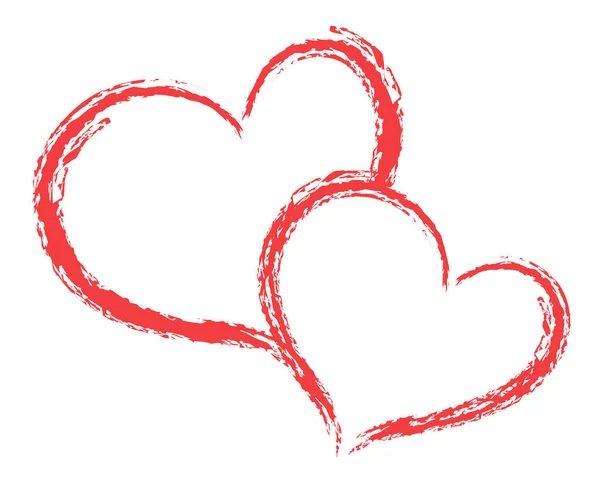 Kalp Şekli Vektörü Taslak Çizimi Sevgililer Günü Düğün Aşk Teması — Stok Vektör