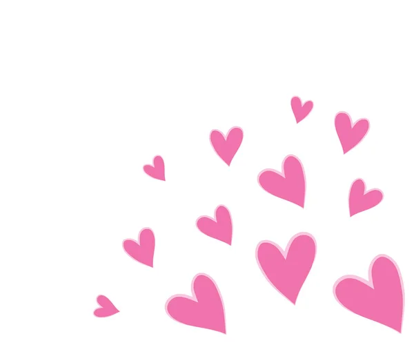 Schöne Herzen Fallen Auf Den Hintergrund Einladungsvorlage Hintergrunddesign Romantische Grußkarte — Stockvektor