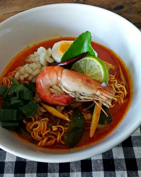 Tom Yum Kung Cucina Thailandese Tom Yum Zuppa Kung Con — Foto Stock