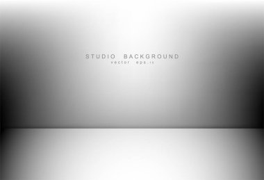 Boş lüks stüdyo odası. Yaratıcı projeniz için telif alanı ile aydınlık bir iç mekan. Vektör illüstrasyonu EPS 10