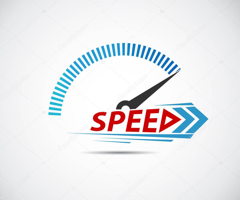 Speed, vector logo racing event, with the main elements of the modification speedometer