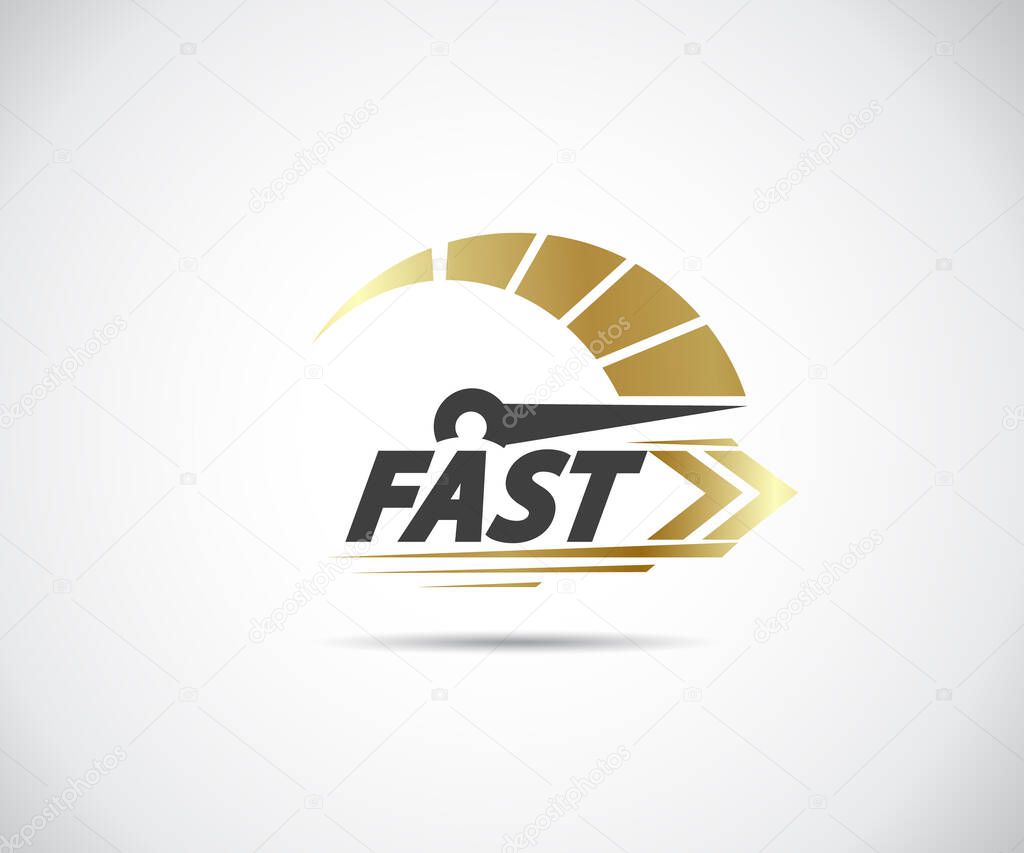 Speed, vector logo racing event, with the main elements of the modification speedometer