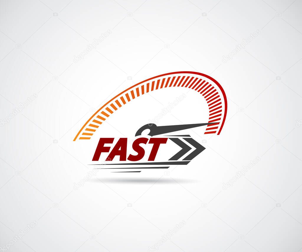 Speed, vector logo racing event, with the main elements of the modification speedometer