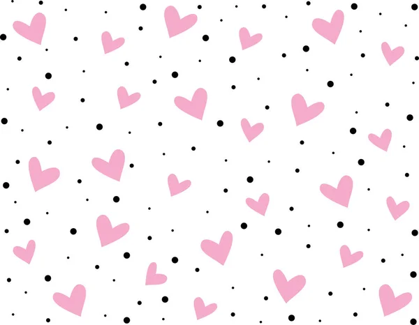 Hearts Polka Dot Background — Stock Vector