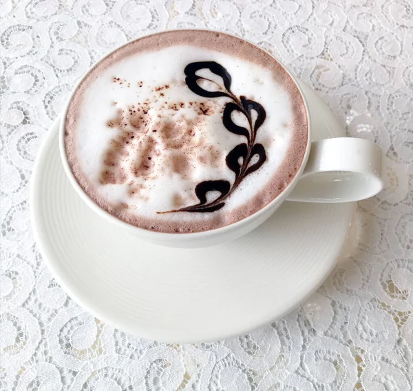 Morning Hot Cocoa Milk Foam — Stock Photo, Image