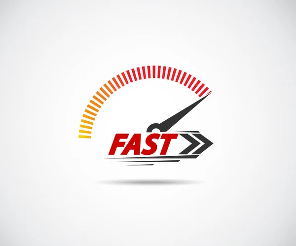 Velocidade Evento Corrida Logotipo Vetor Com Principais Elementos Velocímetro Modificação —  Vetores de Stock