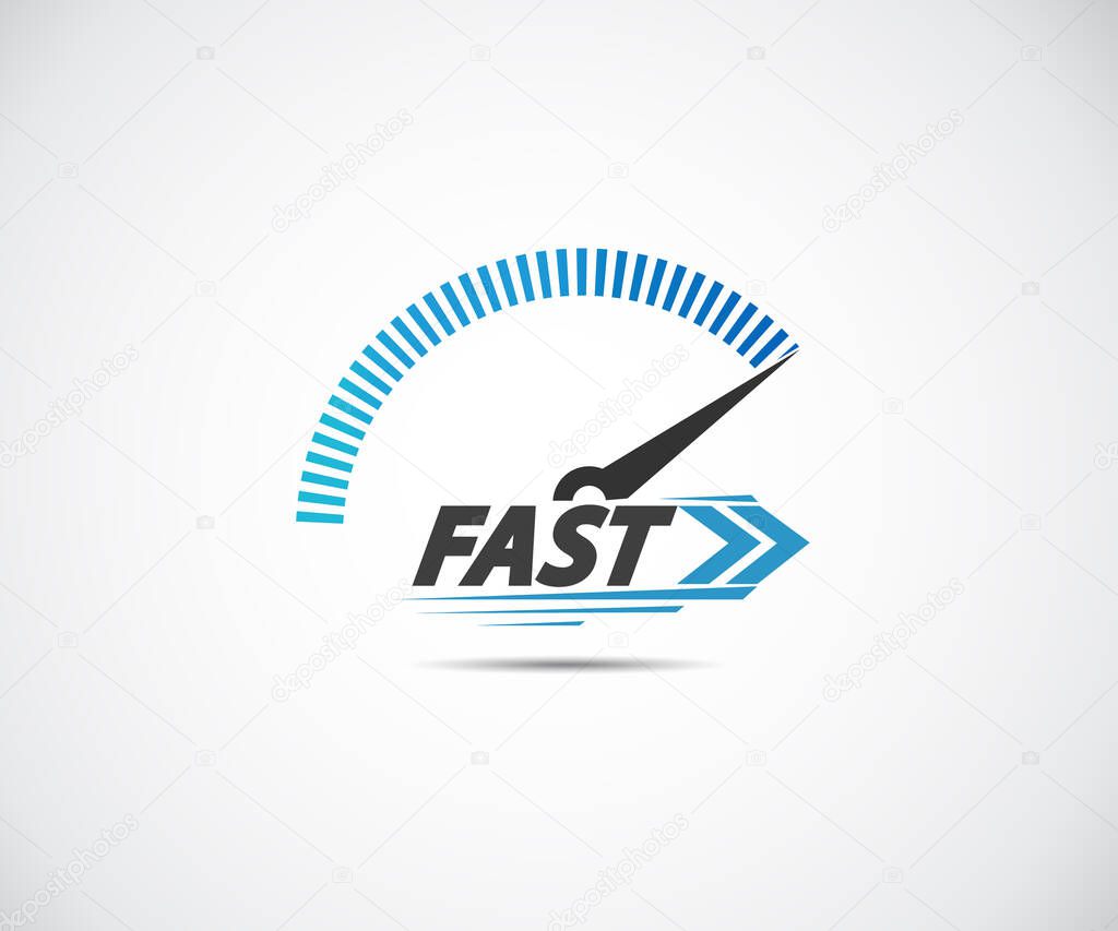 Speed, vector logo racing event, with the main elements of the modification speedometer