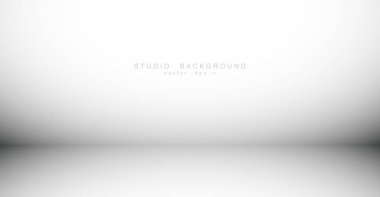 İmaj ve reklam için ışıkları olan boş galeri duvarı. Stüdyo vitrin odası arka planı, boş alan ürünlerinizi göstermek için kullanılabilir. Resim Vektörü EPS 10