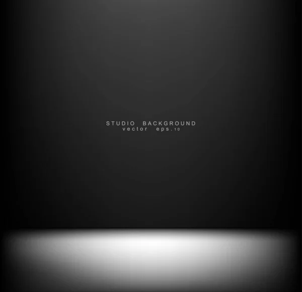 空の黒いスタジオルームの背景 あなたの創造的なプロジェクトのためのコピースペースとライトインテリア ベクターイラスト Eps — ストックベクタ