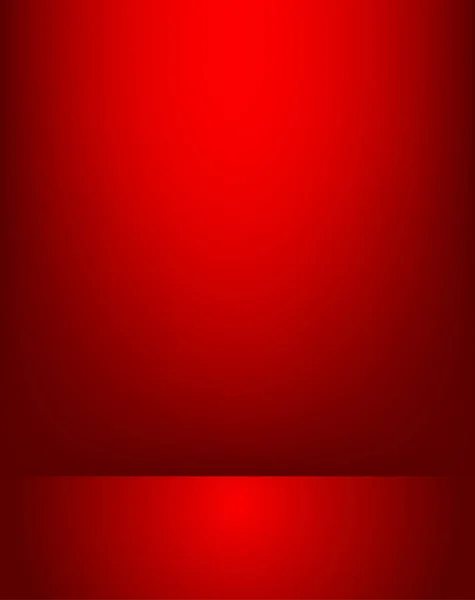 Leere Rote Farbe Studio Zimmer Luxus Hintergrund Abstrakter Farbverlauf Rot — Stockvektor