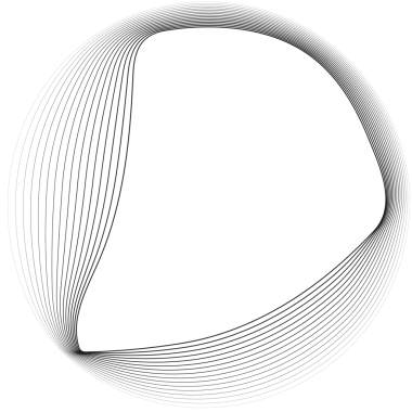 Dalgalı dinamik çizgilerle yuvarlak şekilli daireler. Çerçeve kenar gradyanı