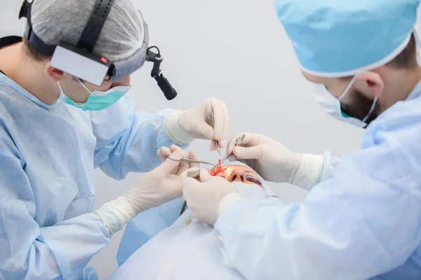 Blepharoplasty Operasi Bedah Plastik Untuk Mengoreksi Cacat Cacat Dan Cacat — Stok Foto