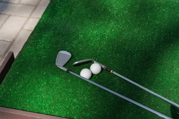 Niblick Bolas Grama Verde Para Jogo Golfe Esporte — Fotografia de Stock