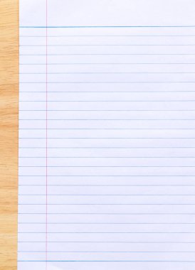 Tahta Arkaplanda Not Defteri Çizili Kağıt 