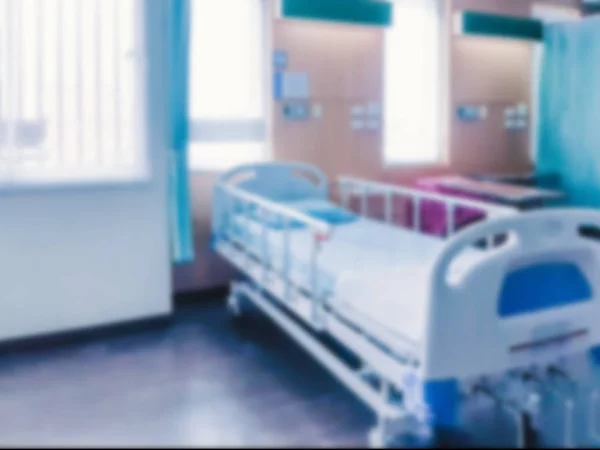 Wazig Beeld Van Ziekenhuis Interieur Met Bed — Stockfoto