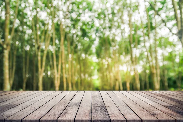 Wood Plank Abstract Natural Green Blurred Bokeh Background Product Display — Stock Photo, Image