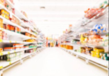 Süpermarketin bulanık arkaplanı