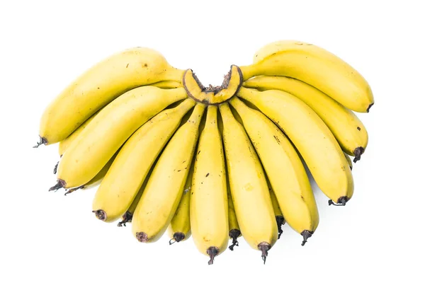 Жовтий Букет Бананів Ізольований Білому — стокове фото