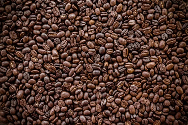 Geröstete Kaffeebohnen Hintergrund Voller Rahmen — Stockfoto
