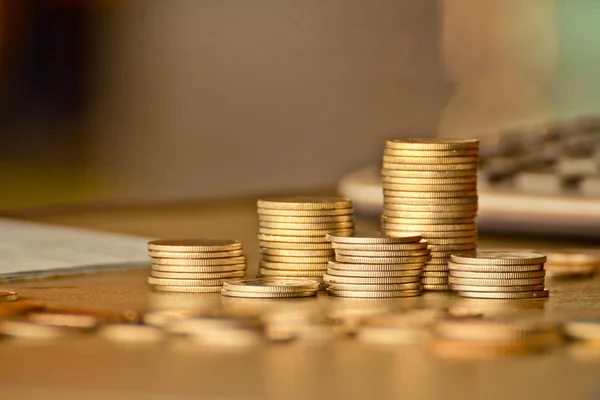 Монети Стопки Фінансове Планування Грошова Валюта — стокове фото