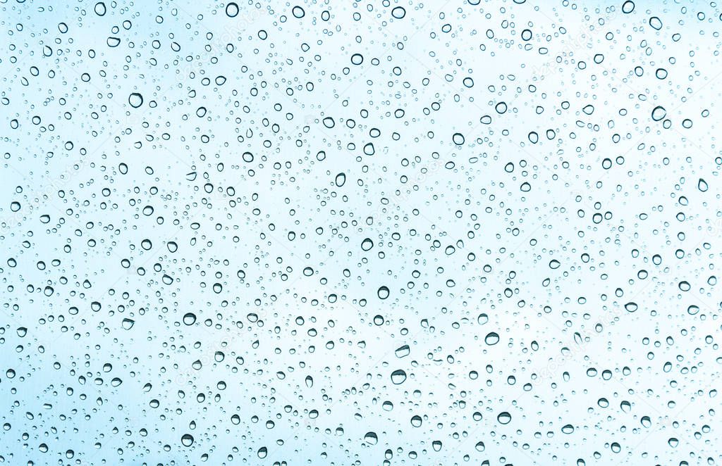 Water drops on glass, rain drops