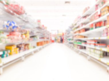 Süpermarketin bulanık arkaplanı