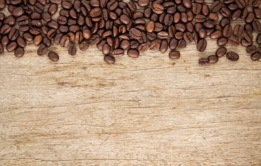 copyspace ile ahşap arka plan üzerinde kahve