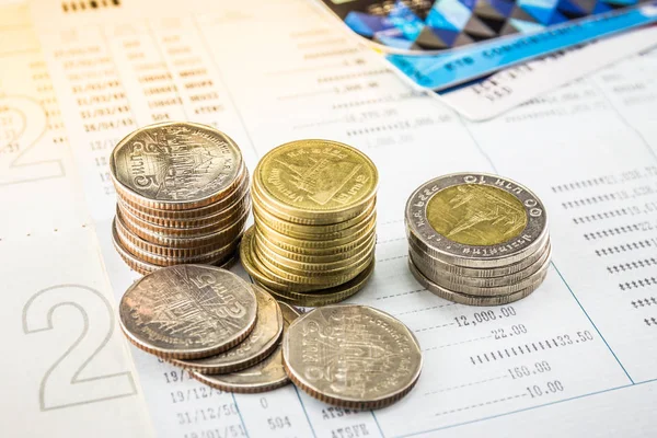 Mynt Staplar Ekonomisk Planering Och Pengar Valuta — Stockfoto