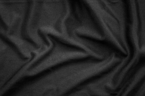 Černé Lesklé Hedvábné Tkaniny Pozadí Pro Kopírování Prostoru — Stock fotografie