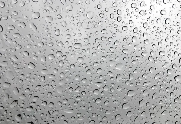Gris Gotas Agua Sobre Vidrio Gotas Lluvia — Foto de Stock