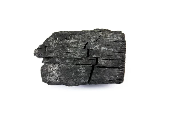 Студійний Знімок Чорного Вугілля Ізольовано Білому — стокове фото