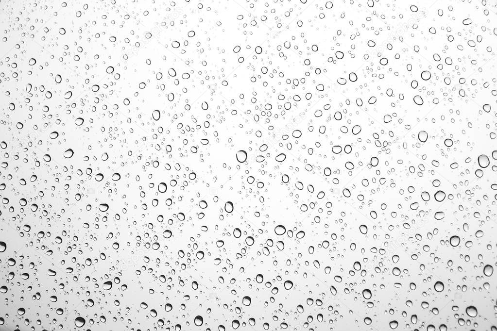 Water drops on glass, rain drops