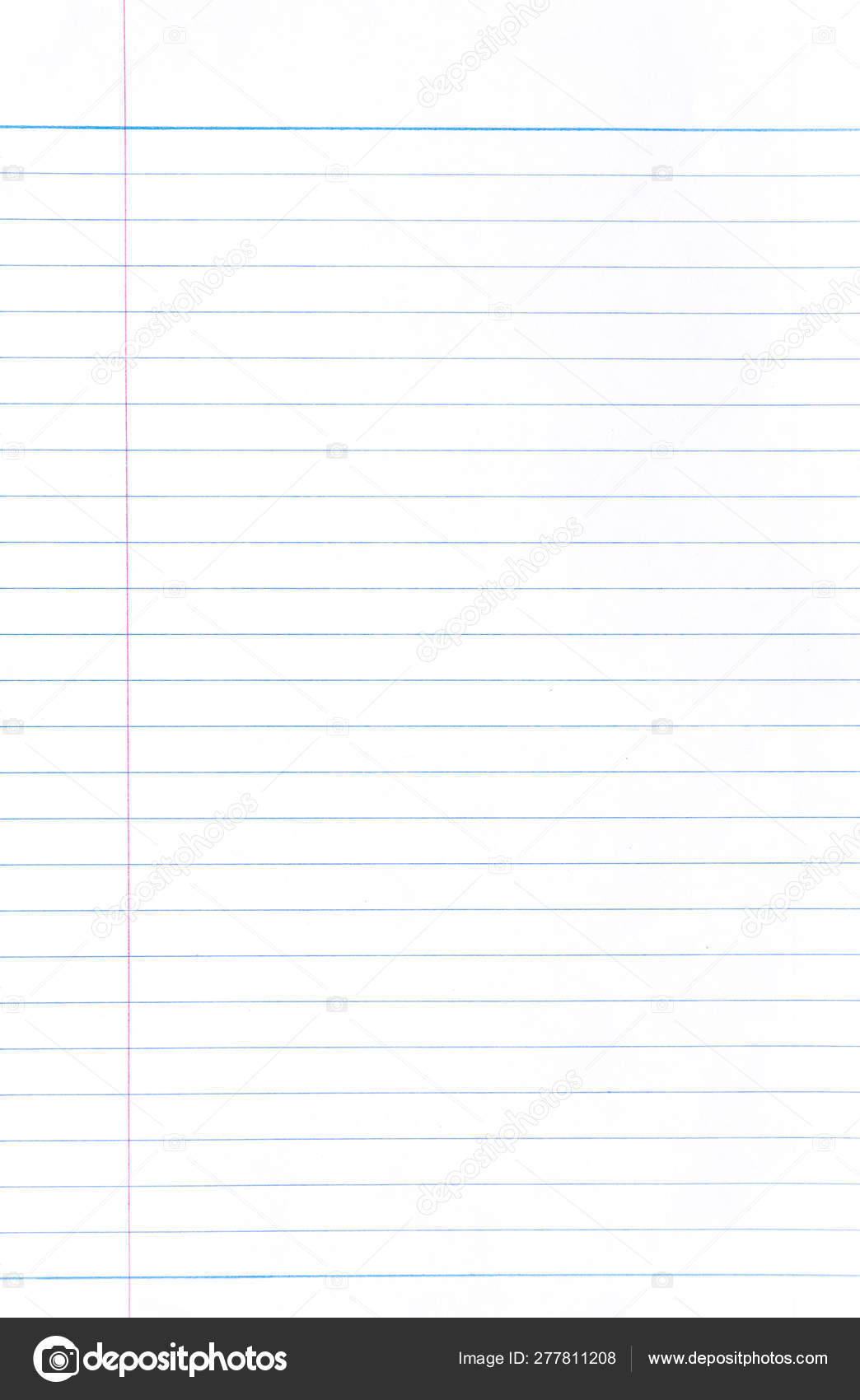 White Paper Sheet Lines Background Copy Space Lined Lined Stock Photo