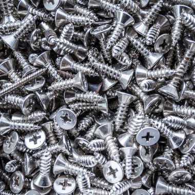 Metalik paslanmaz çelik vidalar, tam çerçeve