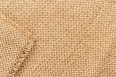 kahverengi Burlap arka plan ve doku, kumaş kopya alanı 