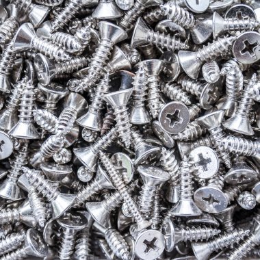 Metalik paslanmaz çelik vidalar, tam çerçeve