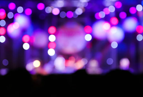 Lila Glänzende Bokeh Verschwommenen Hintergrund Auf Konzert — Stockfoto