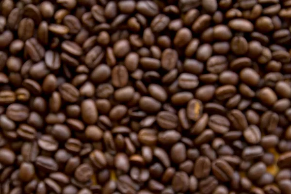 Verschwommenes Bild Von Gerösteten Kaffeebohnen Hintergrund Vollbild — Stockfoto