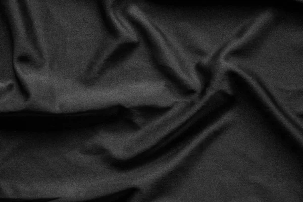 Black Shiny Silk Fabric Background Copy Space — Stock Photo, Image